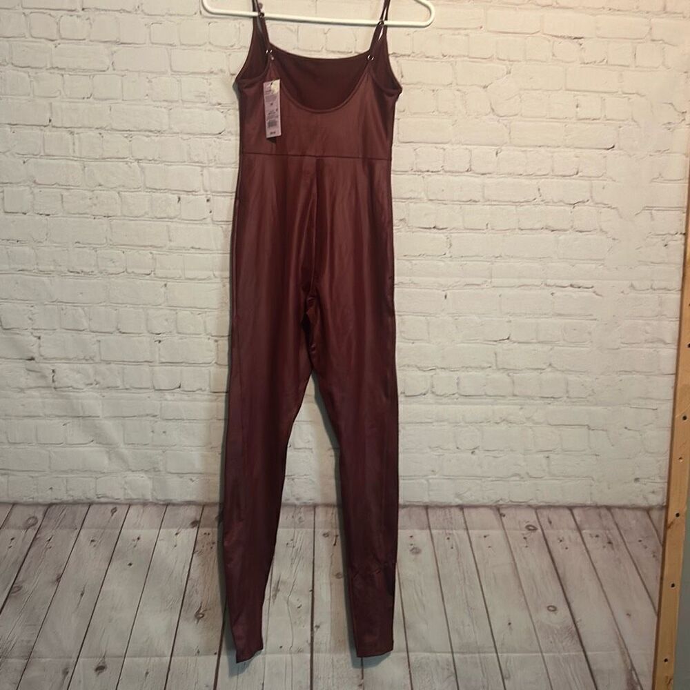 Wild Fable Women's Faux Leather Jumpsuit, Size XS, Burgundy